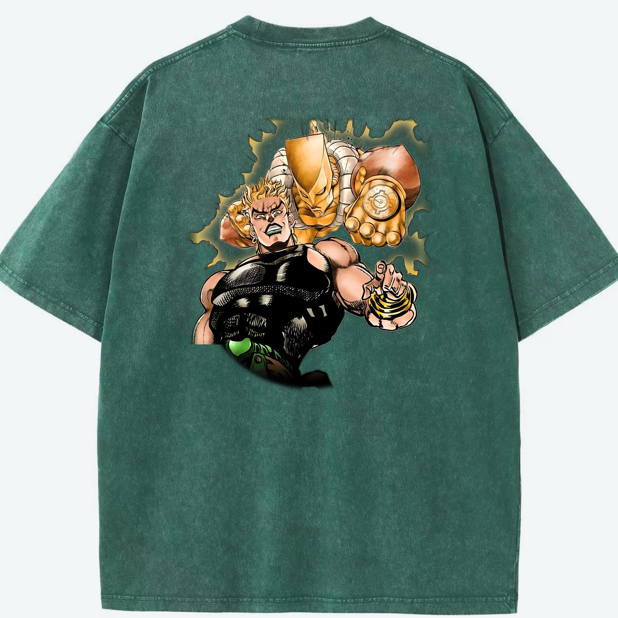 （画像用） ジョジョの奇妙な冒険 ディオ?ブランドー JoJo's Bizarre Adventure Dio Brando 綿100% ヴィンテージ風 半袖Tシャツ（背面プリント）